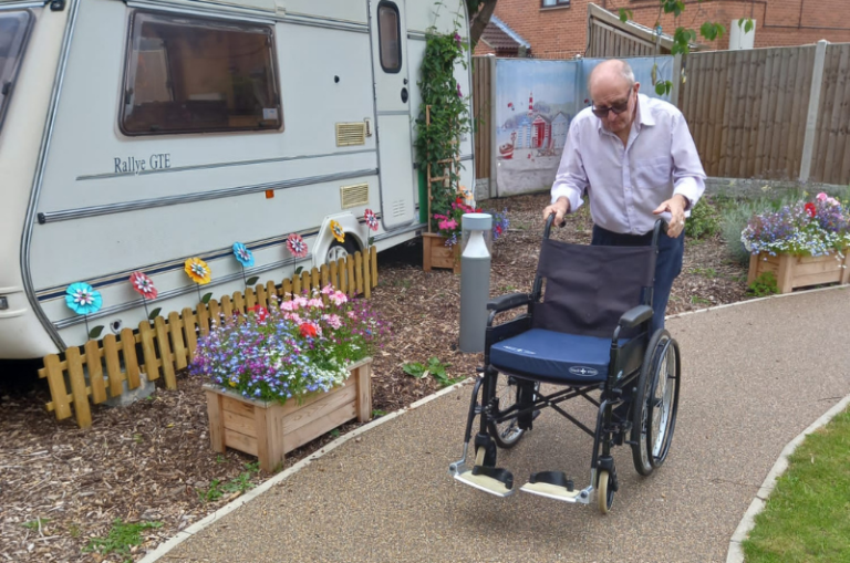 Male service user using wheelchair