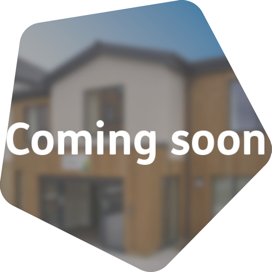 Image of blurred out care home with 'Coming soon' written over the top